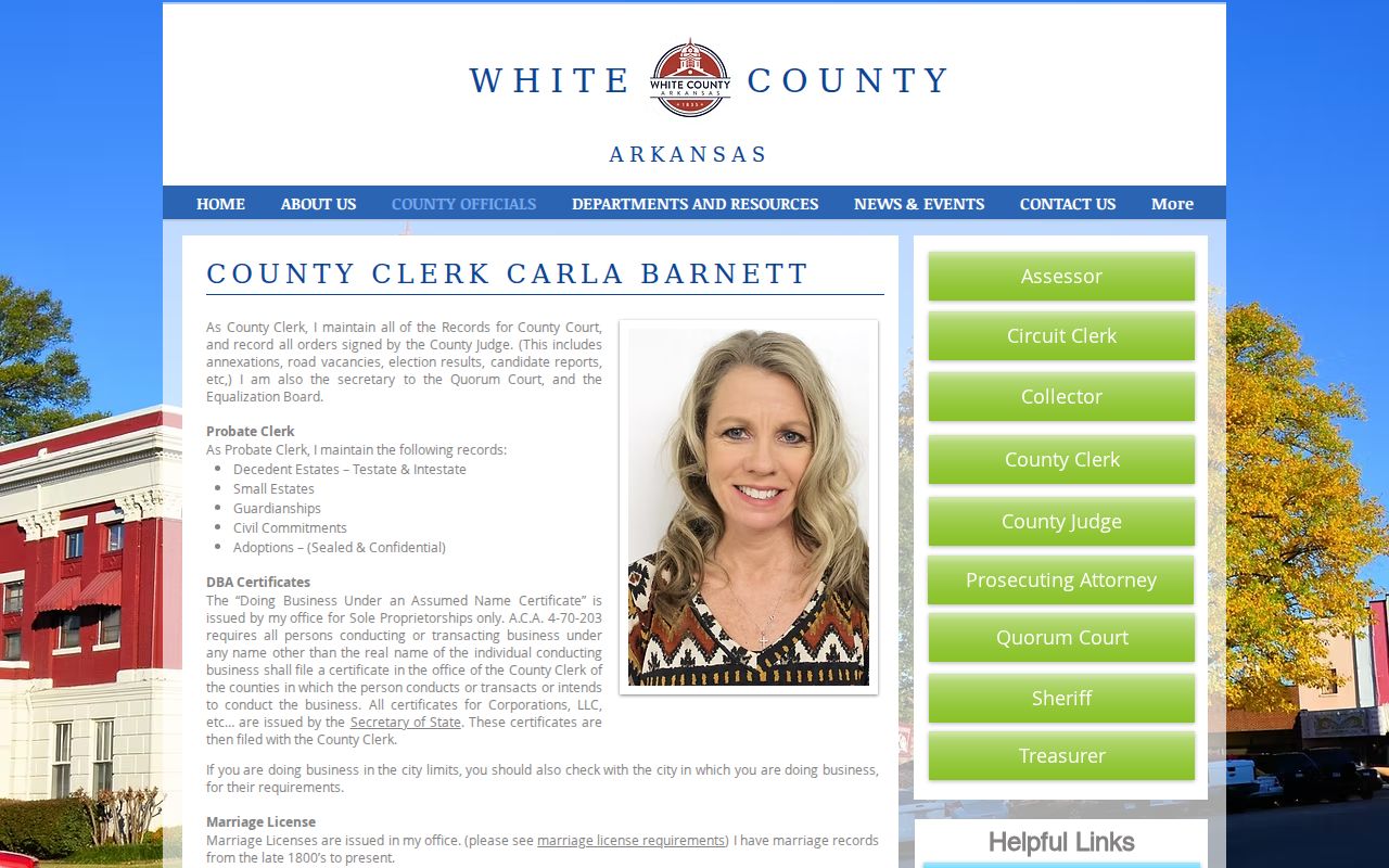 White County probate court docket clerk information