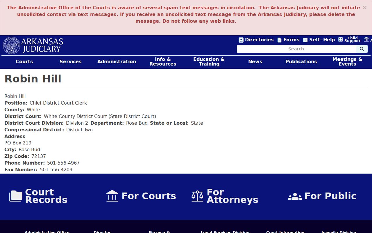 Bald Knob court records and district clerk directory format