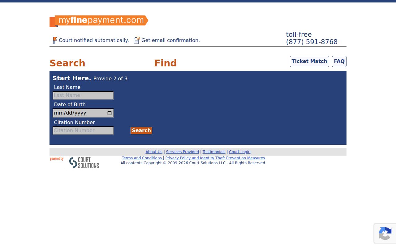 Beebe court records payment lookup fields