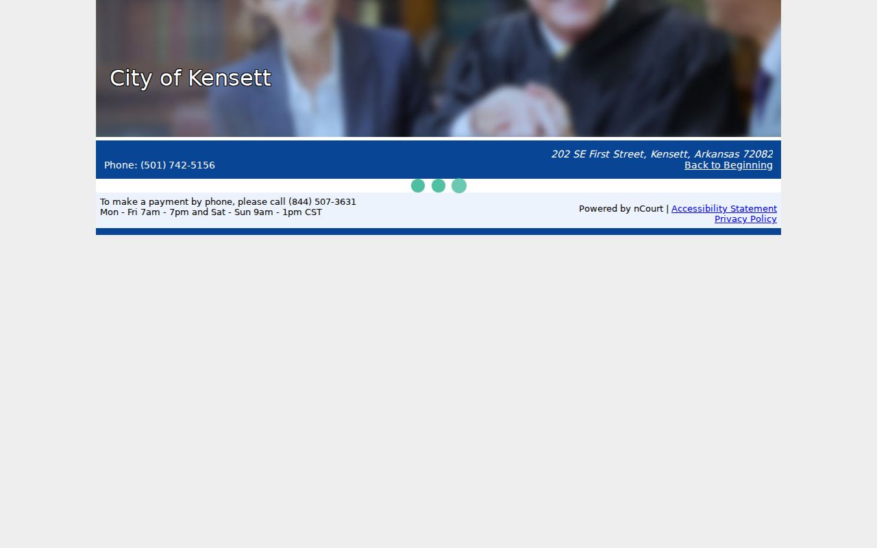 Kensett court records payment types and secure payment form