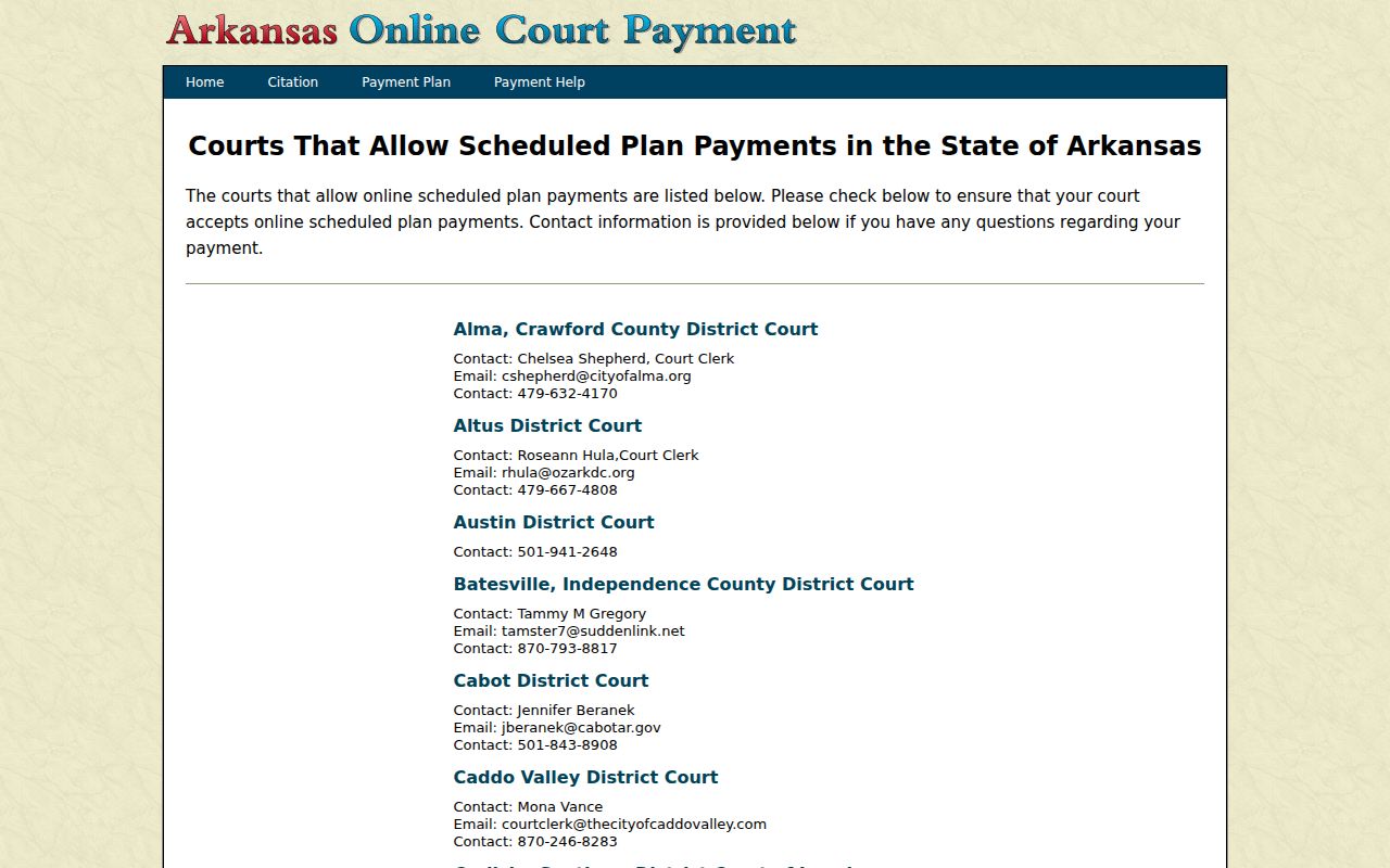 White County Searcy court records listing in the payment system