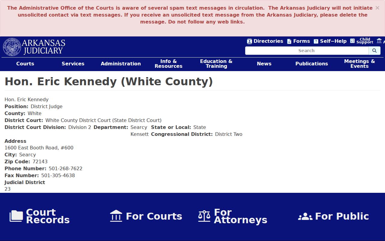White County Searcy court records and Division 2 assignment