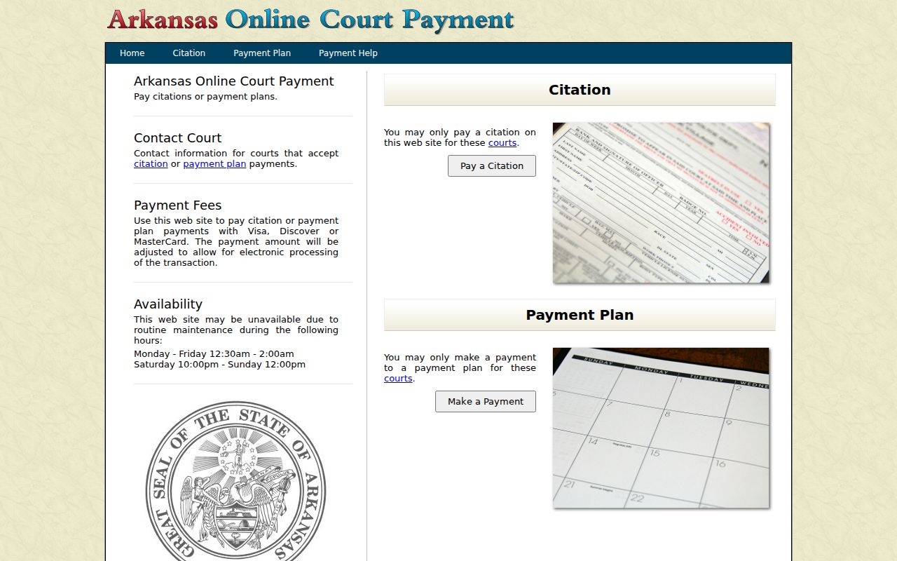 White County traffic court records Arkansas payment portal