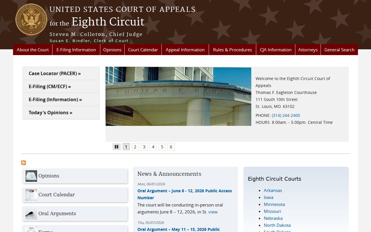 White County traffic court records and Eighth Circuit federal boundary