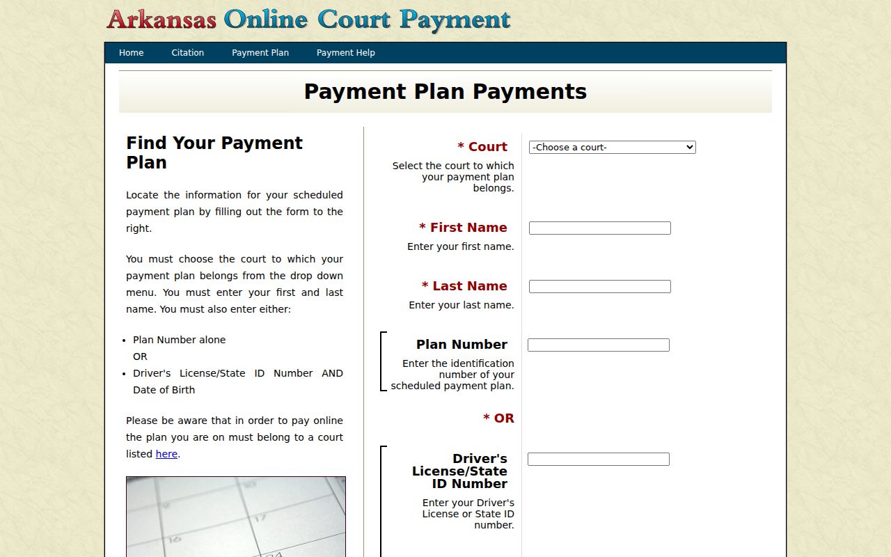 White County traffic court payment plan lookup