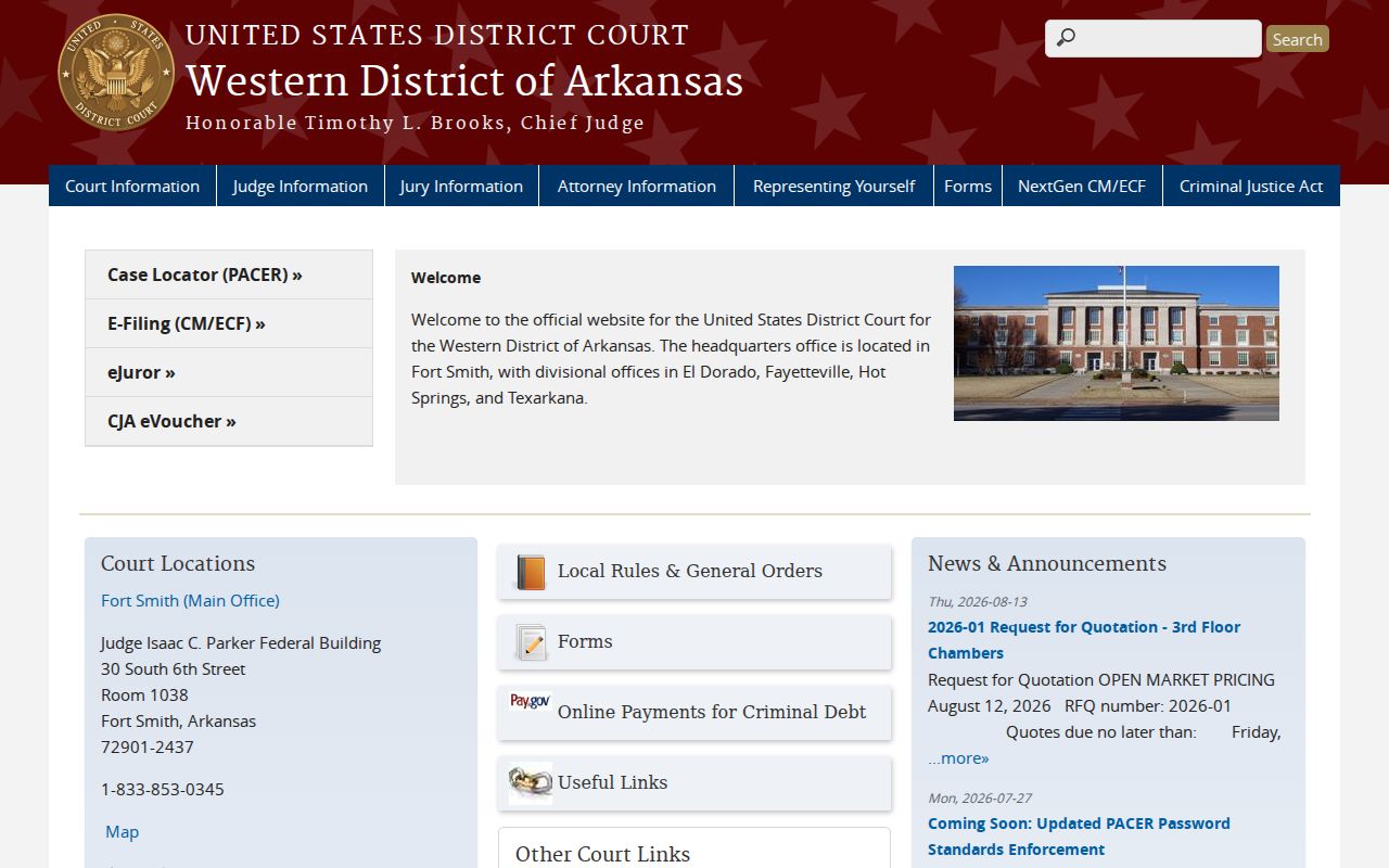 White County traffic court record federal district boundary reference